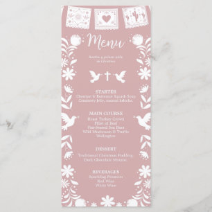 Carte de menu Cielito Lindo baptême rose