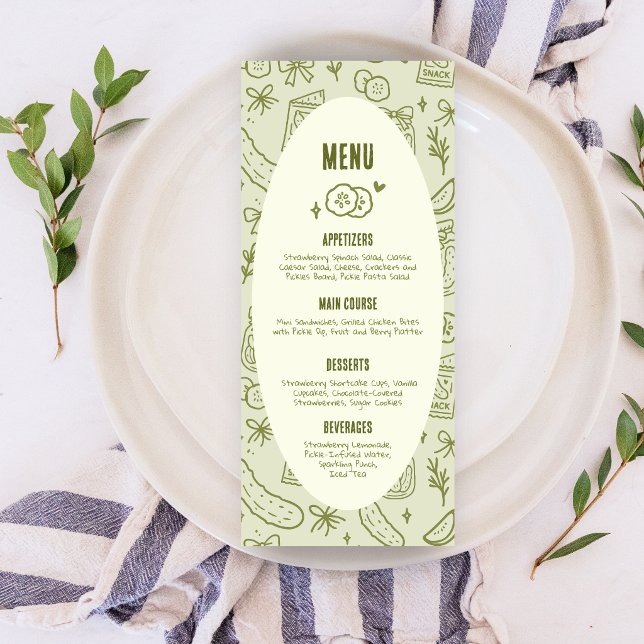 Carte de Menu Cornichon à l'Aneth (Créateur téléchargé)