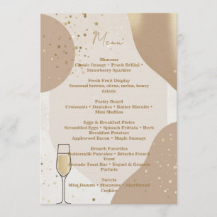 Carte de menu de brunch neutre – Minimaliste beige
