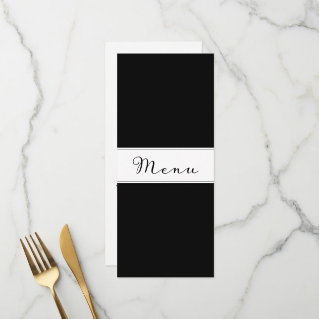 Carte de menu de dîner classique simple moderne no (Devant/Arrière en situation)