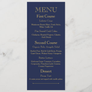 Carte de menu de dîner de mariage avec le ton