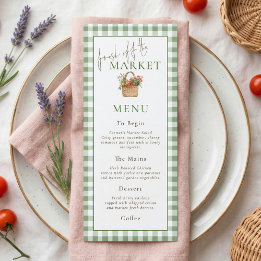 Carte de menu de douche de mariée à carreaux Fresh