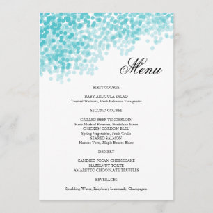 Carte de menu de douche légère Turquoise