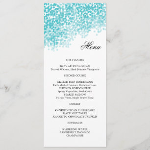 Carte de menu de douche légère Turquoise