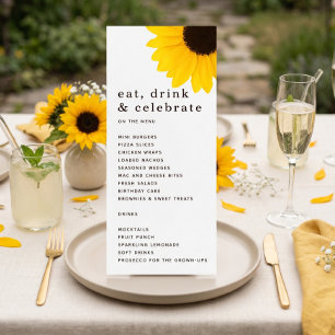 Carte de menu de fête d'anniversaire 18 ans Tourne