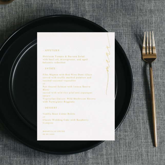 Carte de menu de Fête des mariées de Mariage Fianç (Créateur téléchargé)