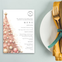 Carte de menu de la soirée de Noël avec logo d'arb