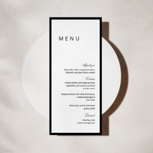 Carte de menu de mariage à calligraphie minimalist
