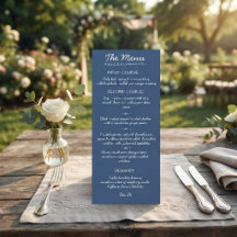 Carte de menu de mariage à l'écriture manuscrite é
