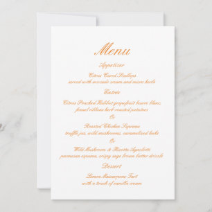 Carte de menu de mariage de jardin d'été Ranunculu