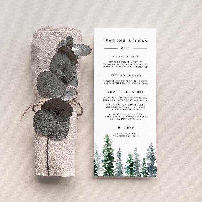 Carte de menu de mariage de Timber Grove (Créateur téléchargé)