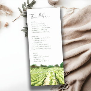 Carte de menu de mariage de vignoble de cave à vin