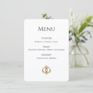 Carte de menu de mariage élégante | Moderne et abs
