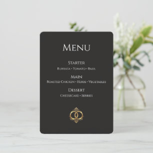 Carte de menu de mariage élégante Moderne et abs