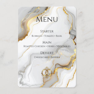 Carte de menu de mariage élégante   Moderne et abs