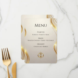 Carte de menu de mariage élégante   Moderne et abs