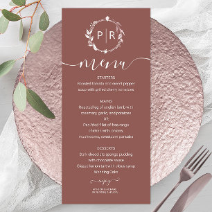 Carte de Menu de Mariage en Terracotta