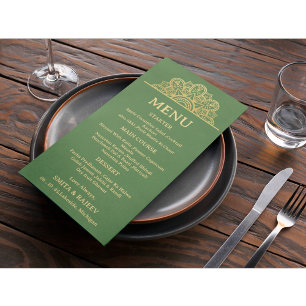 Carte de menu de mariage Mandala Or