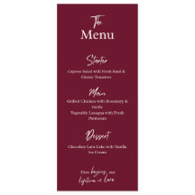 Carte de menu de mariage marron modifiable à plat