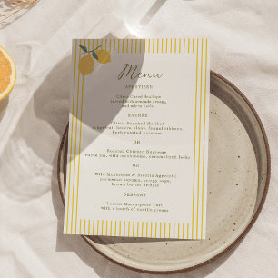 Carte de menu de mariage Minimal Lemon Amalfi Coas