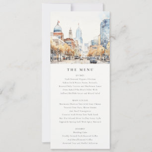 Carte de menu de mariage paysage d'Indianapolis, I