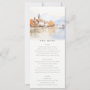Carte de menu de mariage paysage Montreux Suisse
