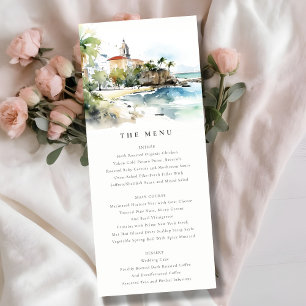 Carte de menu de mariage paysage San Juan Porto Ri