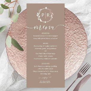 Carte de menu de mariage personnalisée avec photo 
