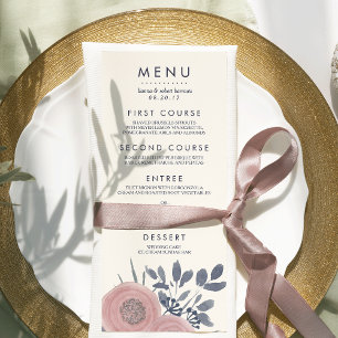 Carte de menu de mariage personnalisée pour les pa