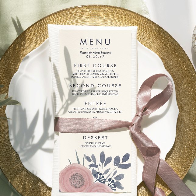 Carte de menu de mariage personnalisée pour les pa (Créateur téléchargé)