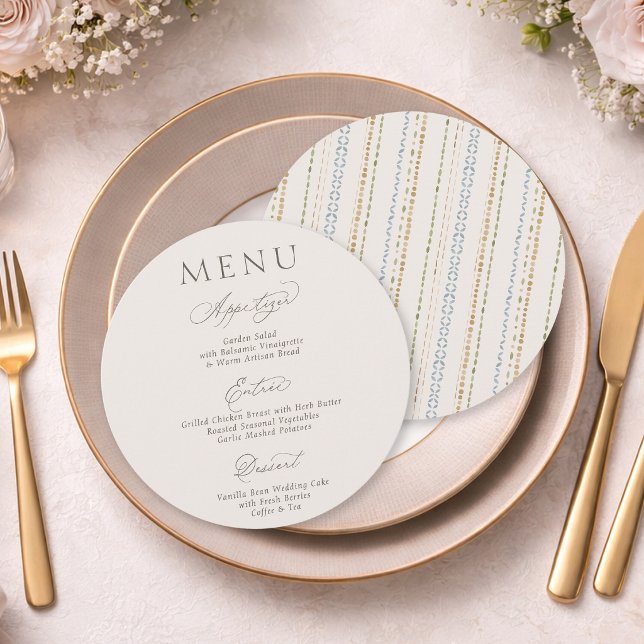Carte de Menu de Mariage Recto-Verso (Créateur téléchargé)