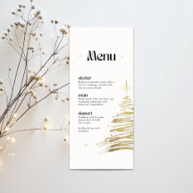 Carte de menu de Noël pour le dîner avec arbre des