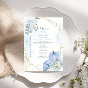 Carte de menu du Baby shower du  du Citrouille ble
