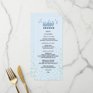 Carte de menu Éléphant Bleu