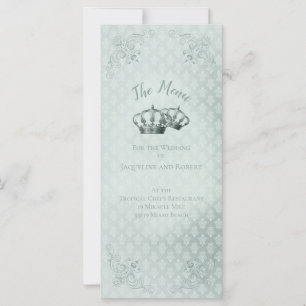 Carte de menu en soie damassée - Mariage