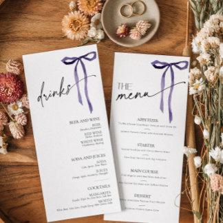 Carte de menu Fête des mariées de noeud de jonctio