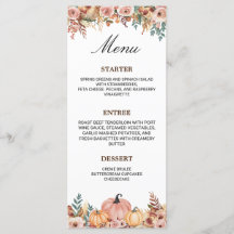 Carte de Menu Florale Élégante pour Événements
