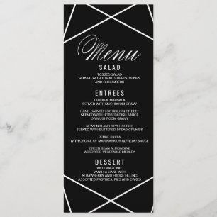 Carte de menu géométrique moderne