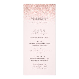 Carte de menu haute Confetti Parties scintillant r