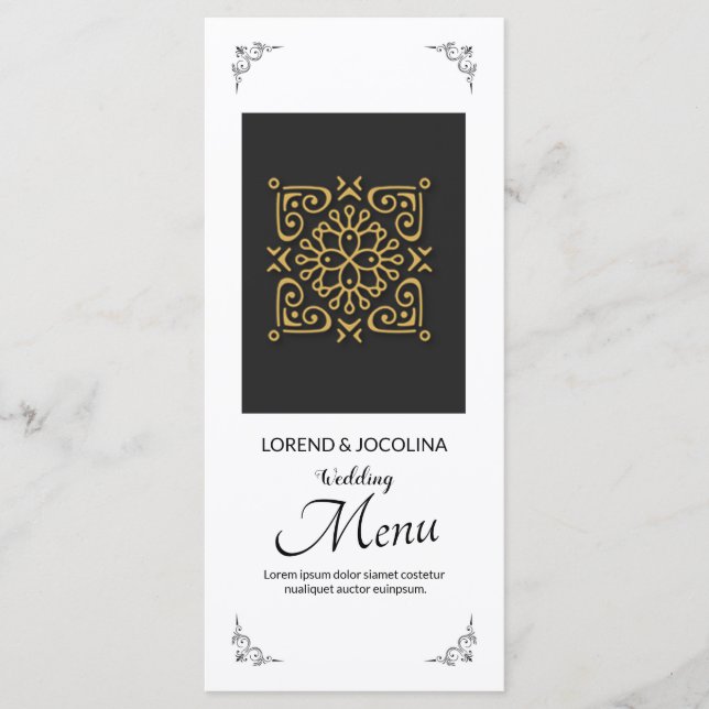 Carte de menu mariage (Devant)