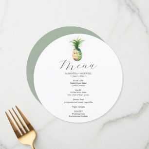 Carte de menu mariage Ananas tropical