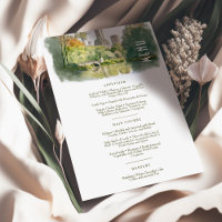 Carte de menu Mariage d'aquarelle Central Park Ele