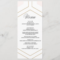 Carte de menu Mariage de diamant géométrique Art d