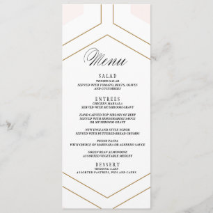 Carte de menu Mariage de diamant géométrique Art d