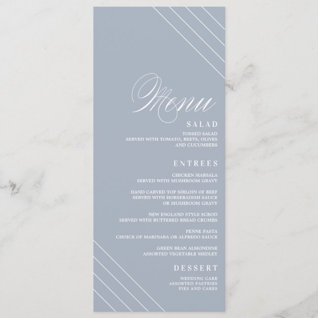 Carte de menu Mariage de diamant géométrique Art d (Devant)