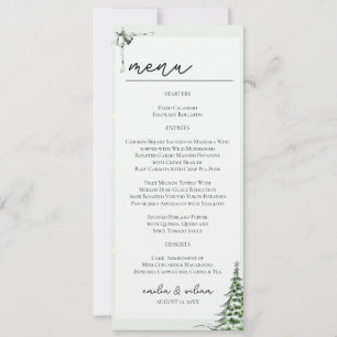 Carte de menu Mariage de Noël