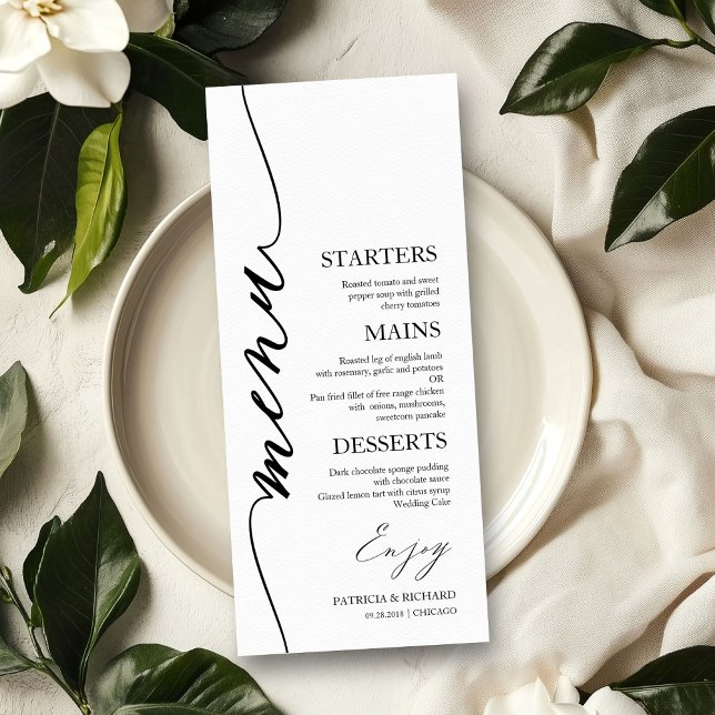 Carte de menu Mariage de Script 4x9 (Créateur téléchargé)
