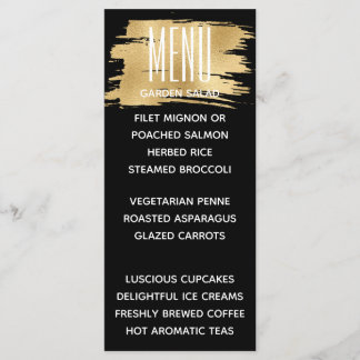 Carte de menu mariage Elegant Gold et Black