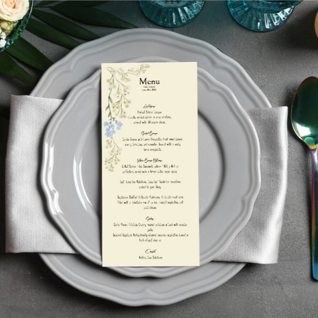 Carte de menu Mariage Floral (Créateur téléchargé)