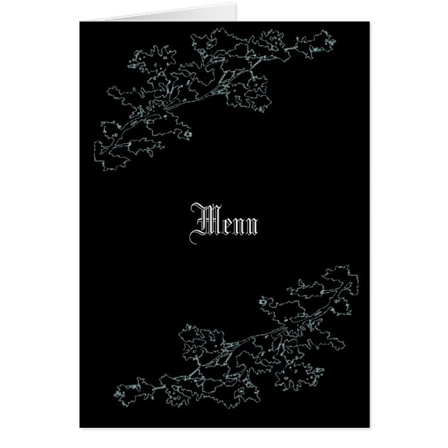 Carte de menu Mariage Floral Deco (Devant)
